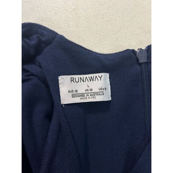 Runaway One-Shoulder Draped Navy Dress US size 8 - Picture 5 of 5